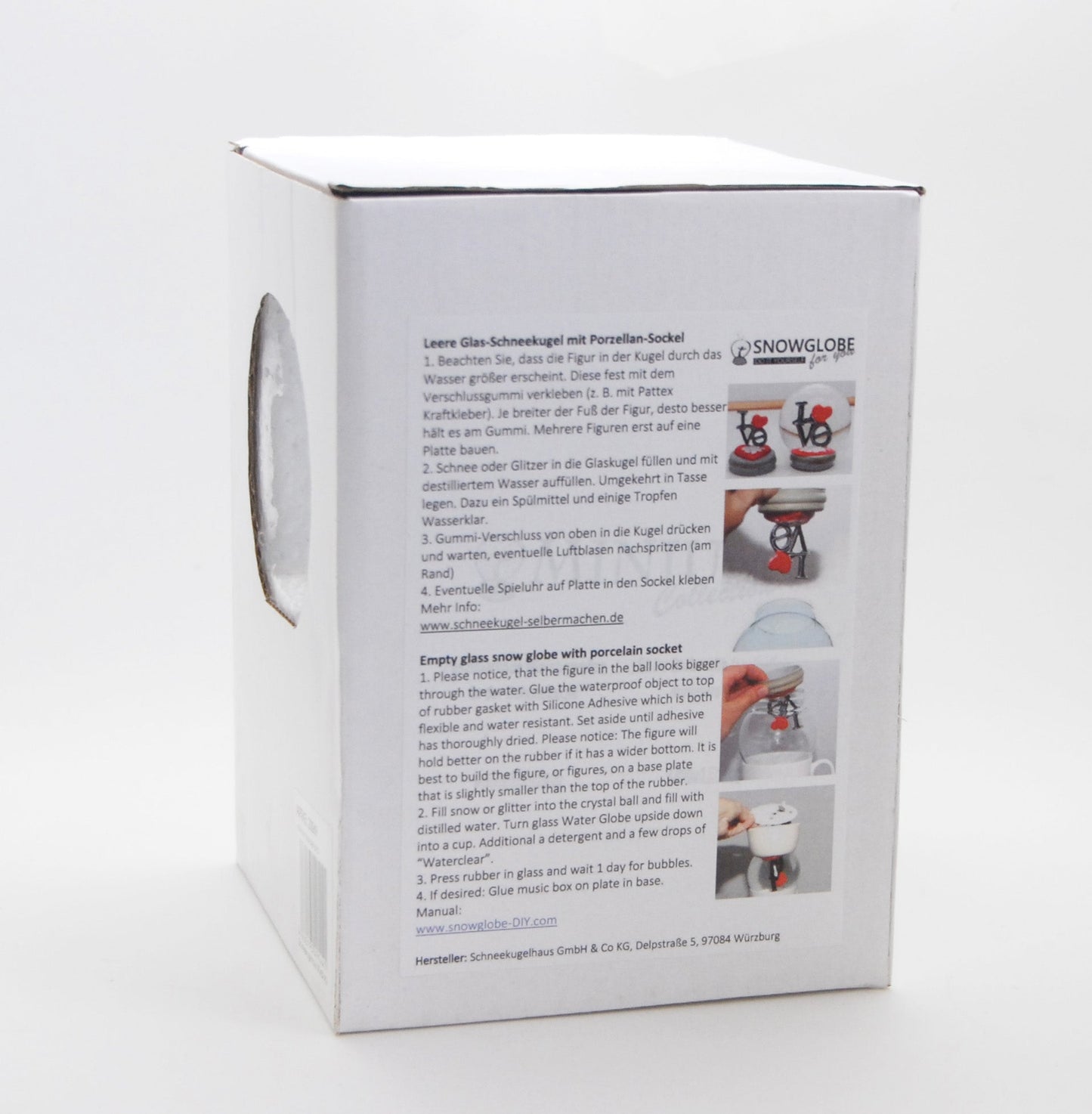 150mm DIY Schneekugelset Winter hell mit Spieluhr Winter Wonderland - Schneekugelhaus