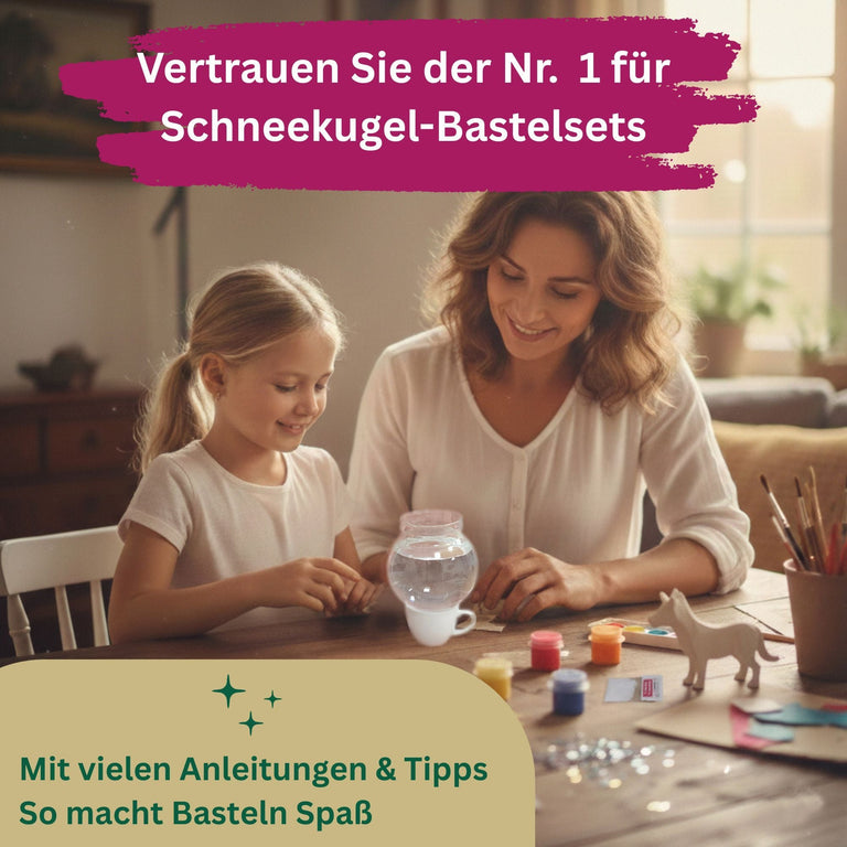 120mm Glas für DIY-Schneekugel mit 1 Päckchen Schnee - Schneekugelhaus