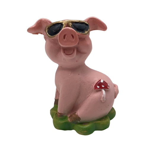 Innenmodell "Schwein mit Fliegenpilz-Marke" - 40 x 45 mm