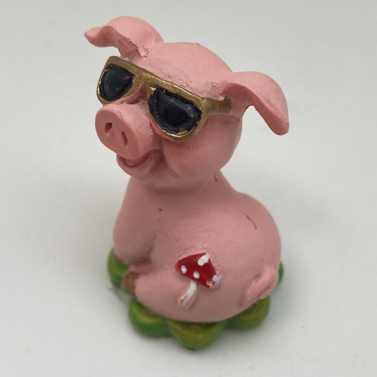 Innenmodell "Schwein mit Fliegenpilz-Marke" - 40 x 45 mm