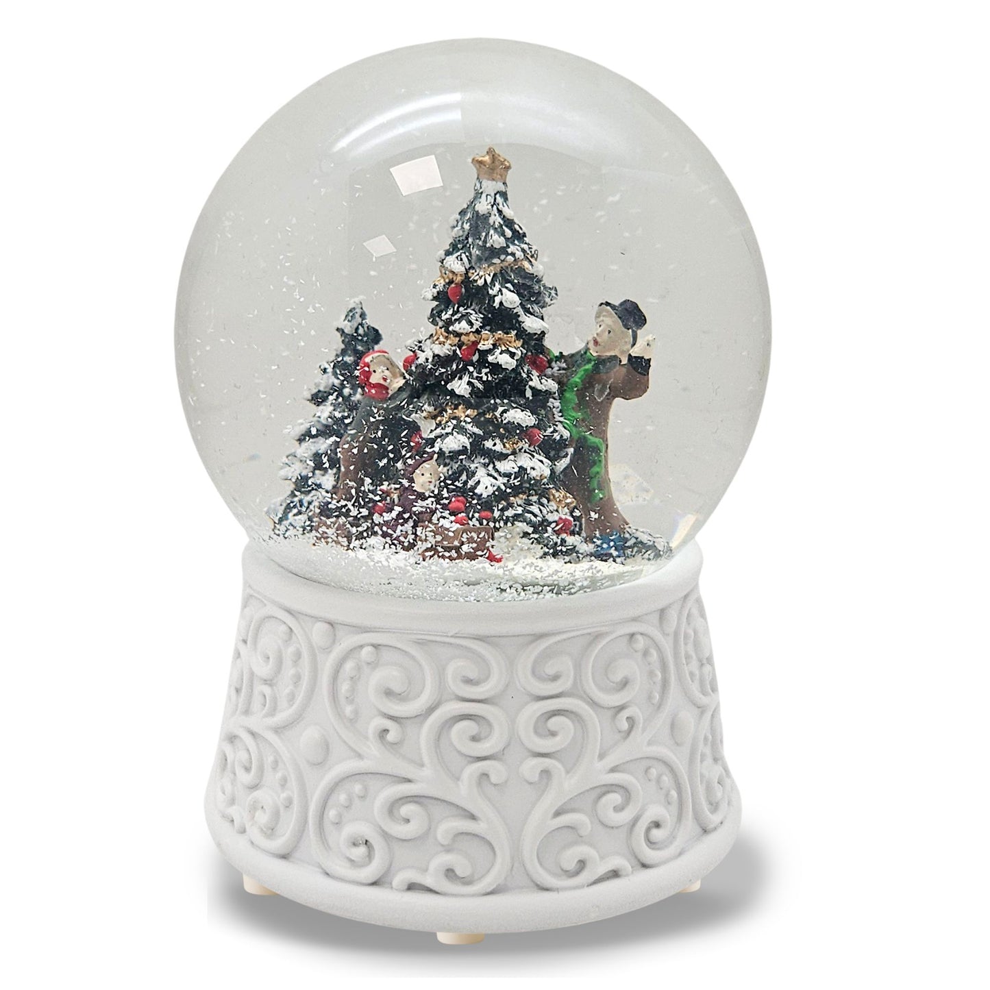 Nostalgische Schneekugel Christbaum schmücken Ornamente 100 mm Durchmesser mit Spieluhr