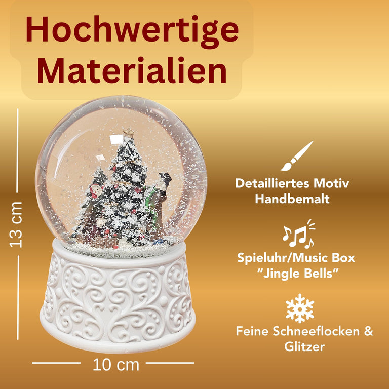 Nostalgische Schneekugel Christbaum schmücken Ornamente 100 mm Durchmesser mit Spieluhr