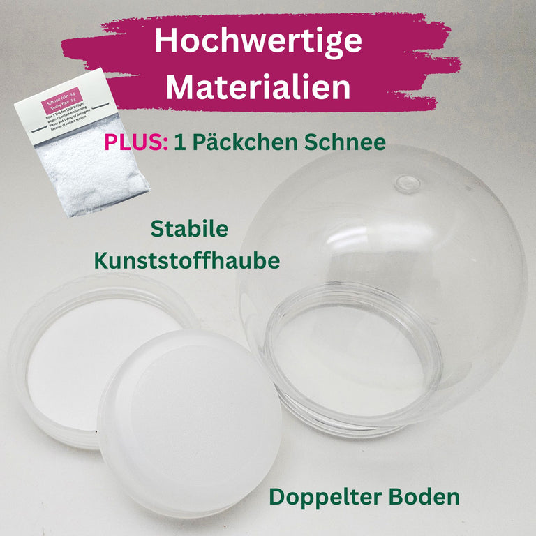 Kunststoff-Schneekugel rund Schraubverschluss 80 x 87 mm - incl. 1 x Schnee