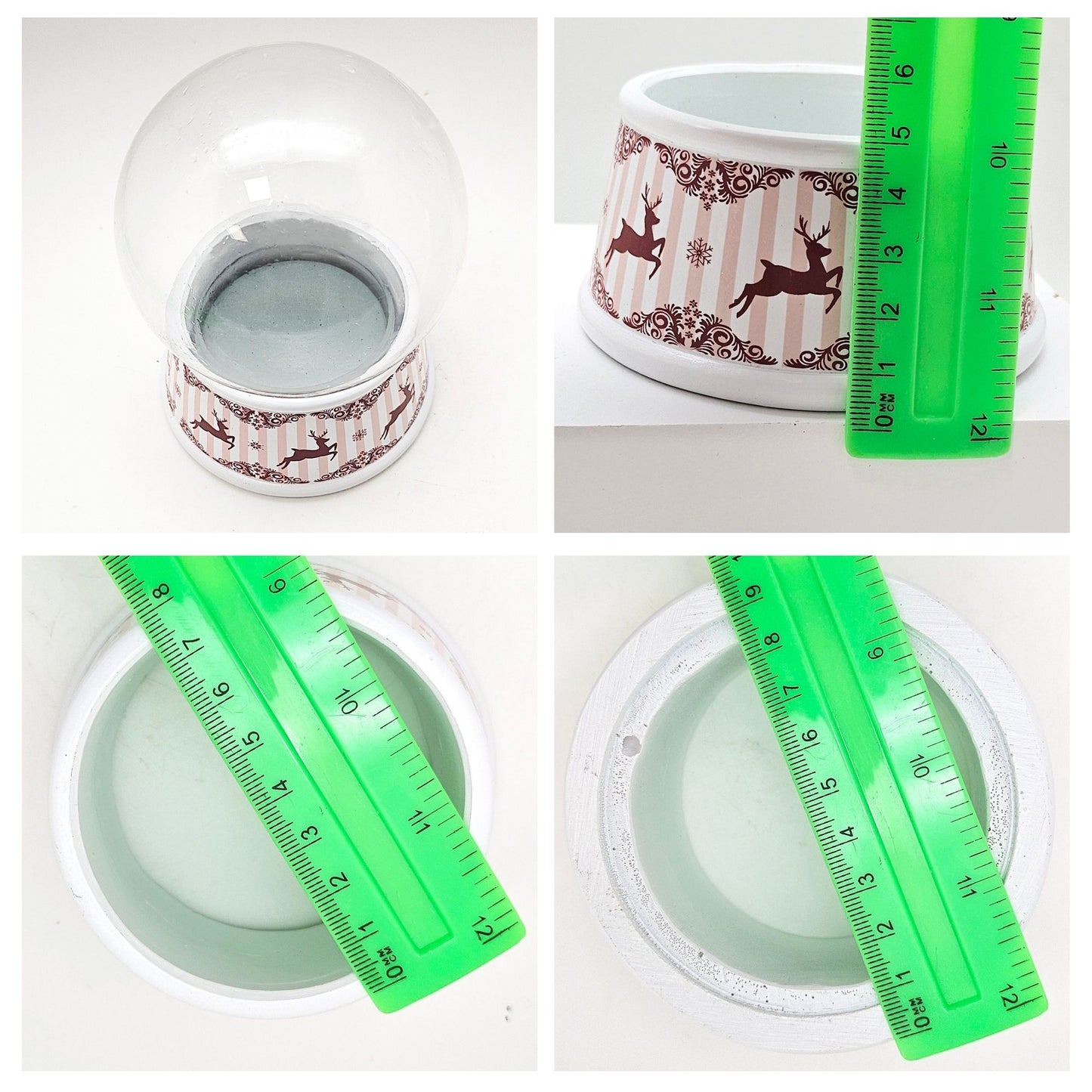 100mm Bastelset Sockel Hüttenzauber Rehe mit DIY-Schneekugel für Spieluhr - 1x Schnee