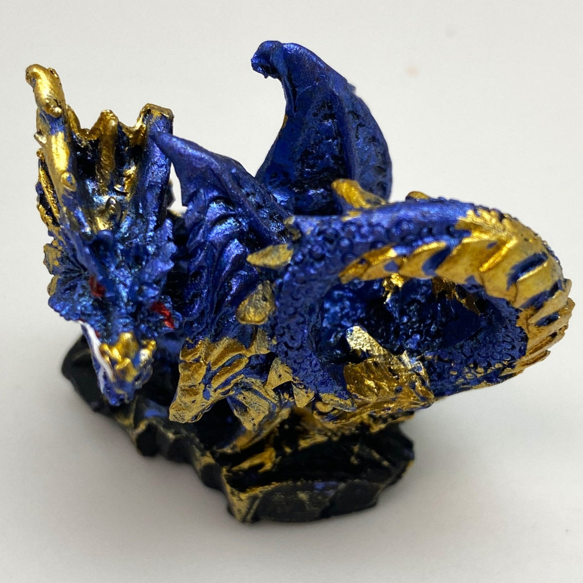 Innenmodell gold blauer Drache "gedreht" - 50 x 55 mm - Schneekugelhaus