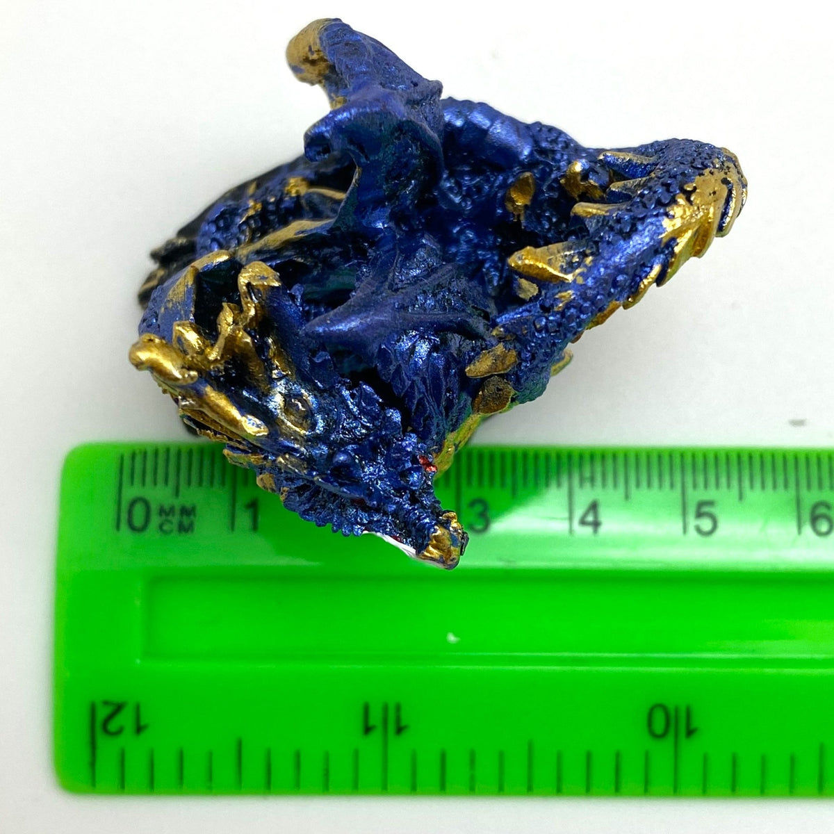 Innenmodell gold blauer Drache "gedreht" - 50 x 55 mm - Schneekugelhaus