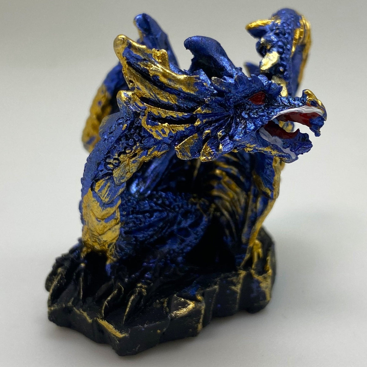 Innenmodell gold blauer Drache "gedreht" - 50 x 55 mm - Schneekugelhaus