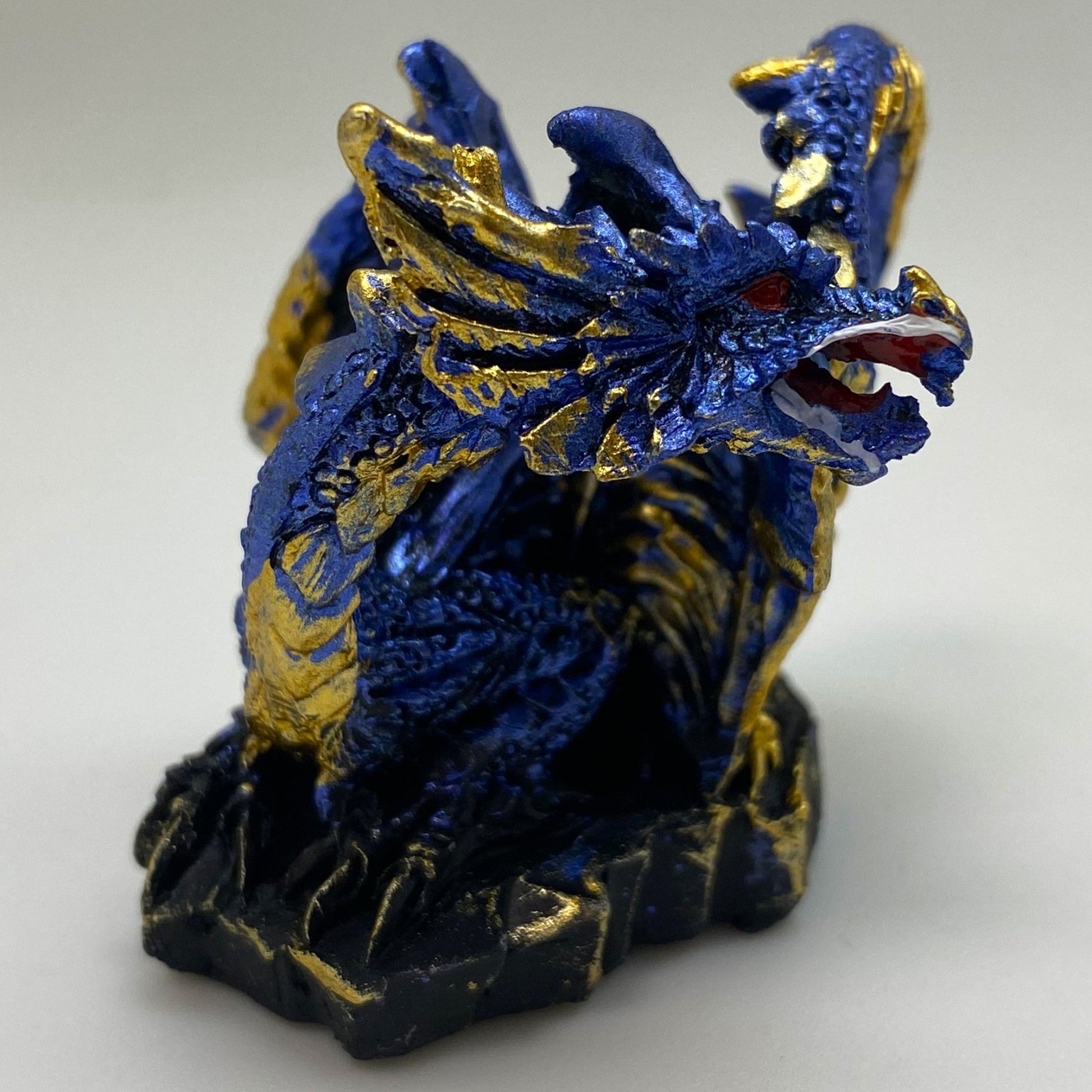 Innenmodell gold blauer Drache "gedreht" - 50 x 55 mm - Schneekugelhaus