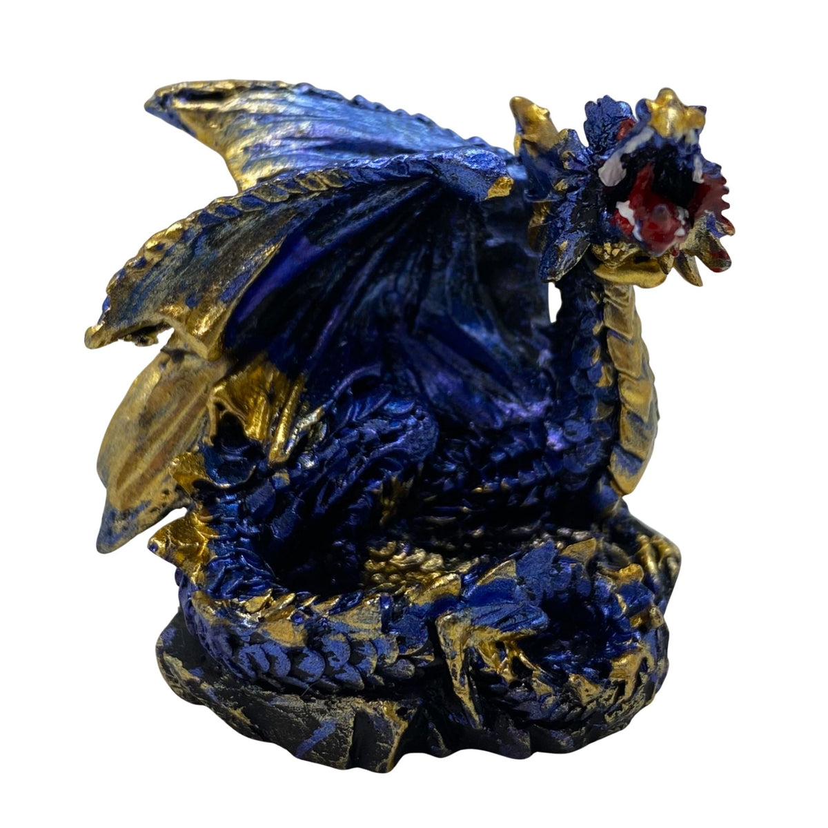 Innenmodell gold blauer Drache "liegend" - 50 x 55 mm - Schneekugelhaus