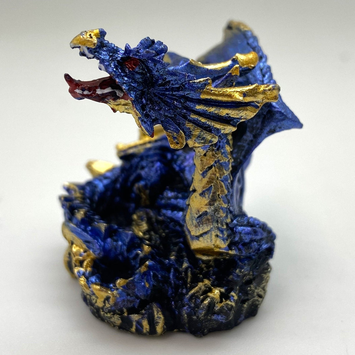 Innenmodell gold blauer Drache "liegend" - 50 x 55 mm - Schneekugelhaus