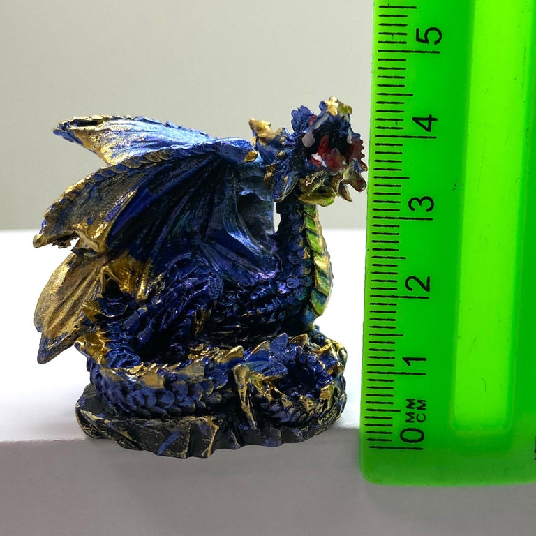 Innenmodell gold blauer Drache "liegend" - 50 x 55 mm - Schneekugelhaus