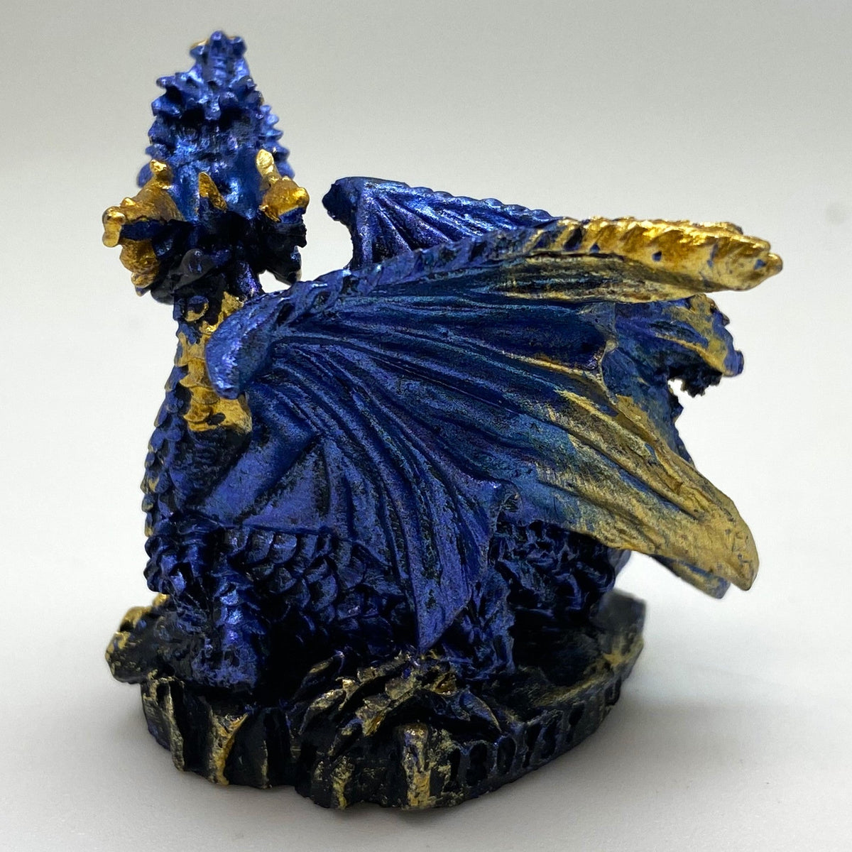 Innenmodell gold blauer Drache "liegend" - 50 x 55 mm - Schneekugelhaus