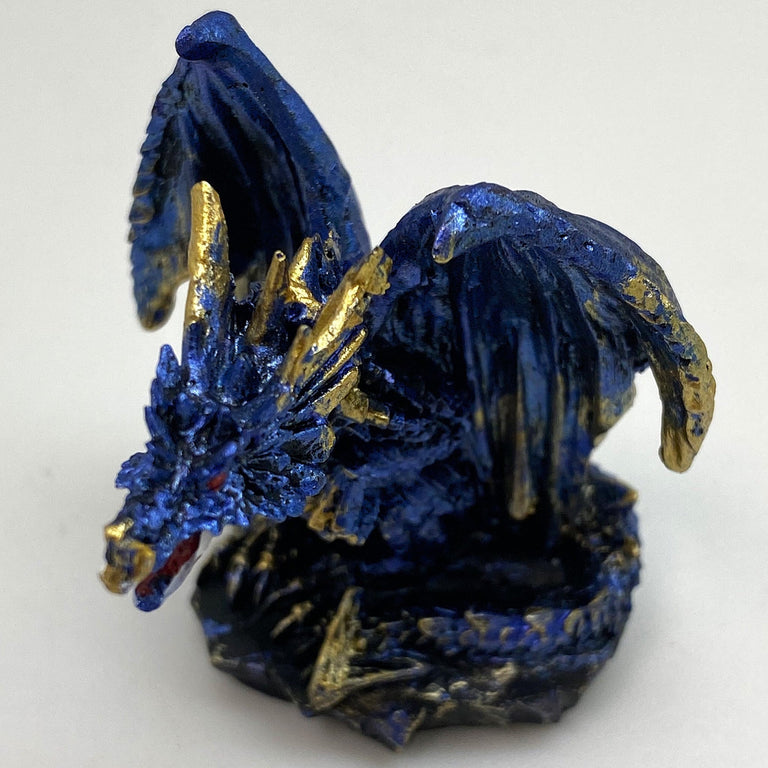 Innenmodell gold blauer Drache "stehend" - 50 x 55 mm - Schneekugelhaus