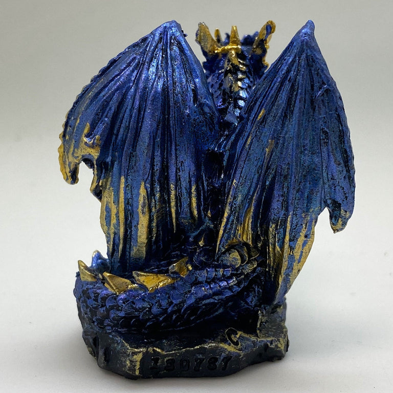 Innenmodell gold blauer Drache "stehend" - 50 x 55 mm - Schneekugelhaus