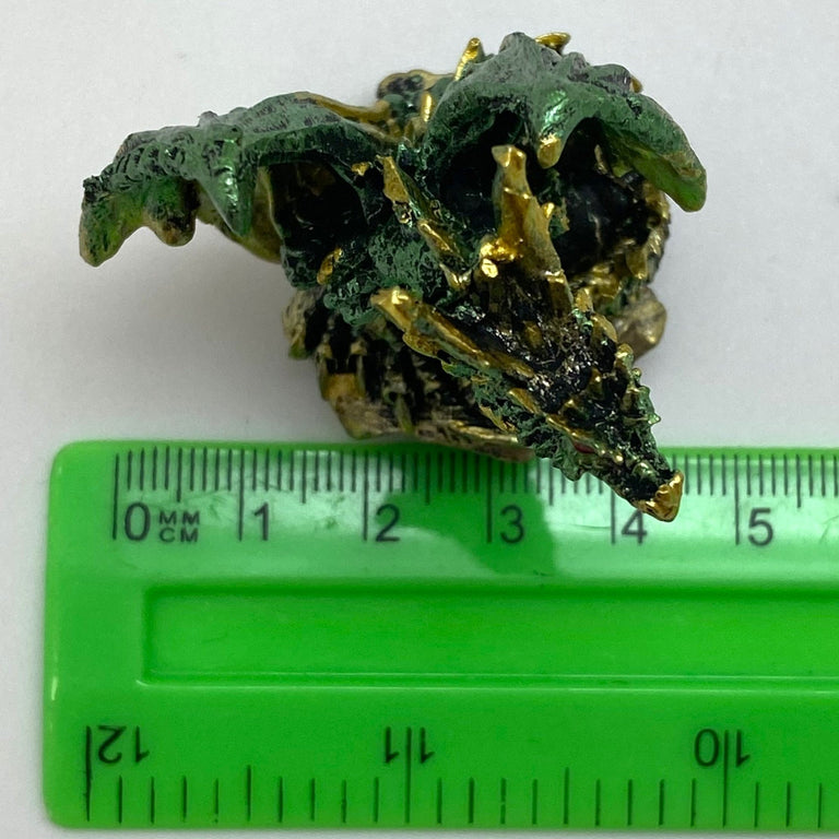 Innenmodell gold grün Drache "sitzend" - 50 x 55 mm - Schneekugelhaus