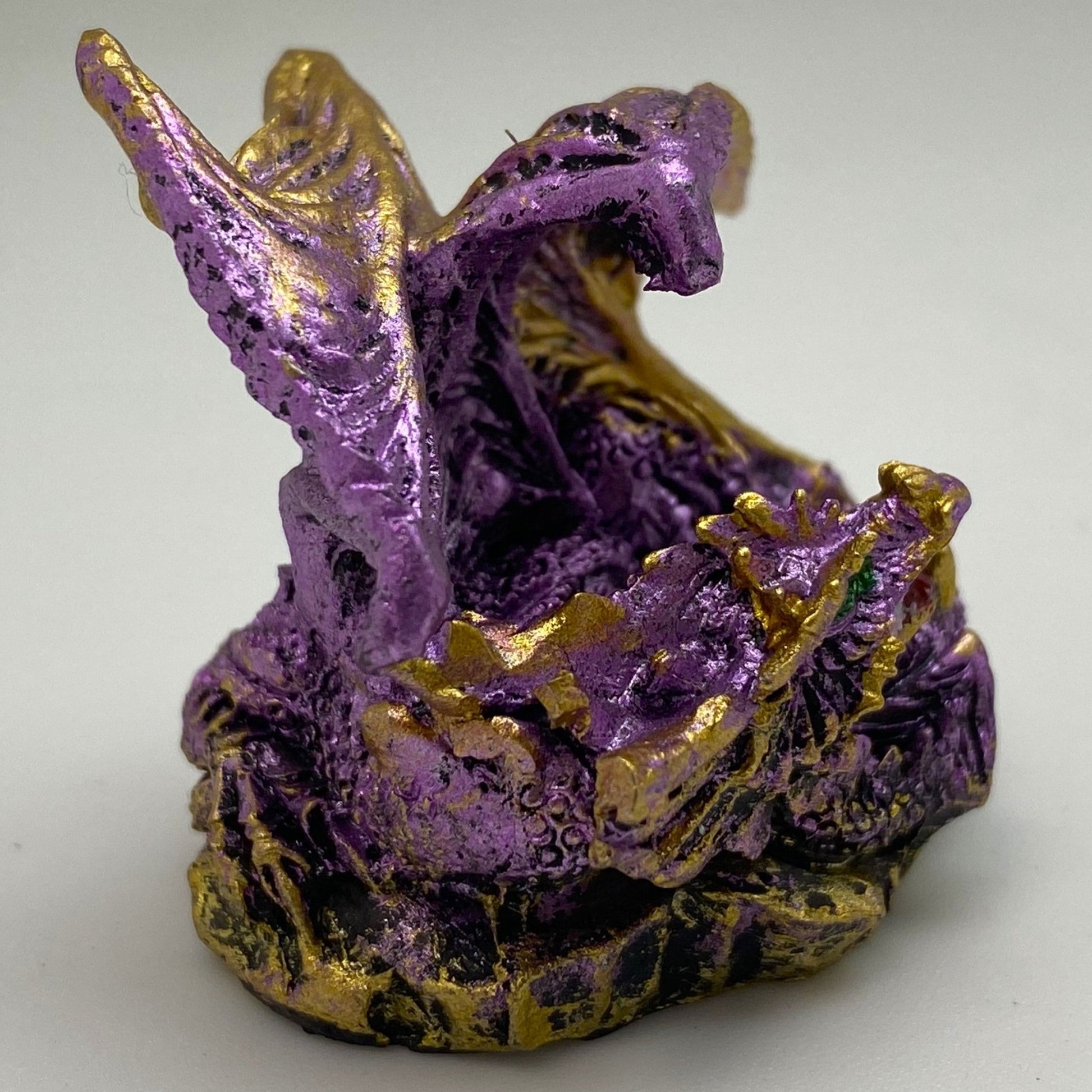 Innenmodell gold lila Drache "gerollt" - 50 x 55 mm - Schneekugelhaus