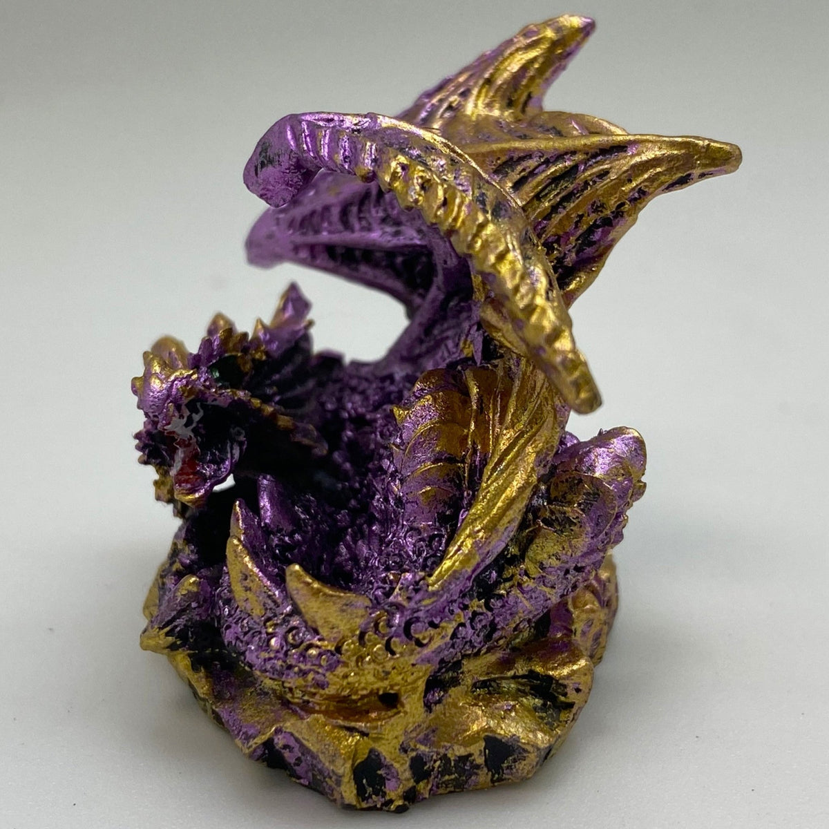 Innenmodell gold lila Drache "gerollt" - 50 x 55 mm - Schneekugelhaus