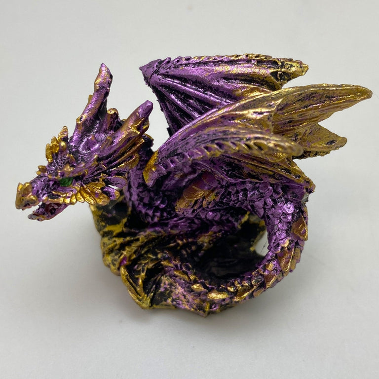 Innenmodell gold lila Drache "liegend" - 50 x 55 mm - Schneekugelhaus