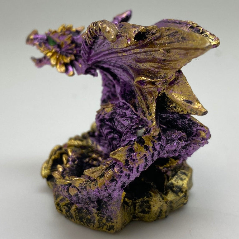 Innenmodell gold lila Drache "liegend" - 50 x 55 mm - Schneekugelhaus