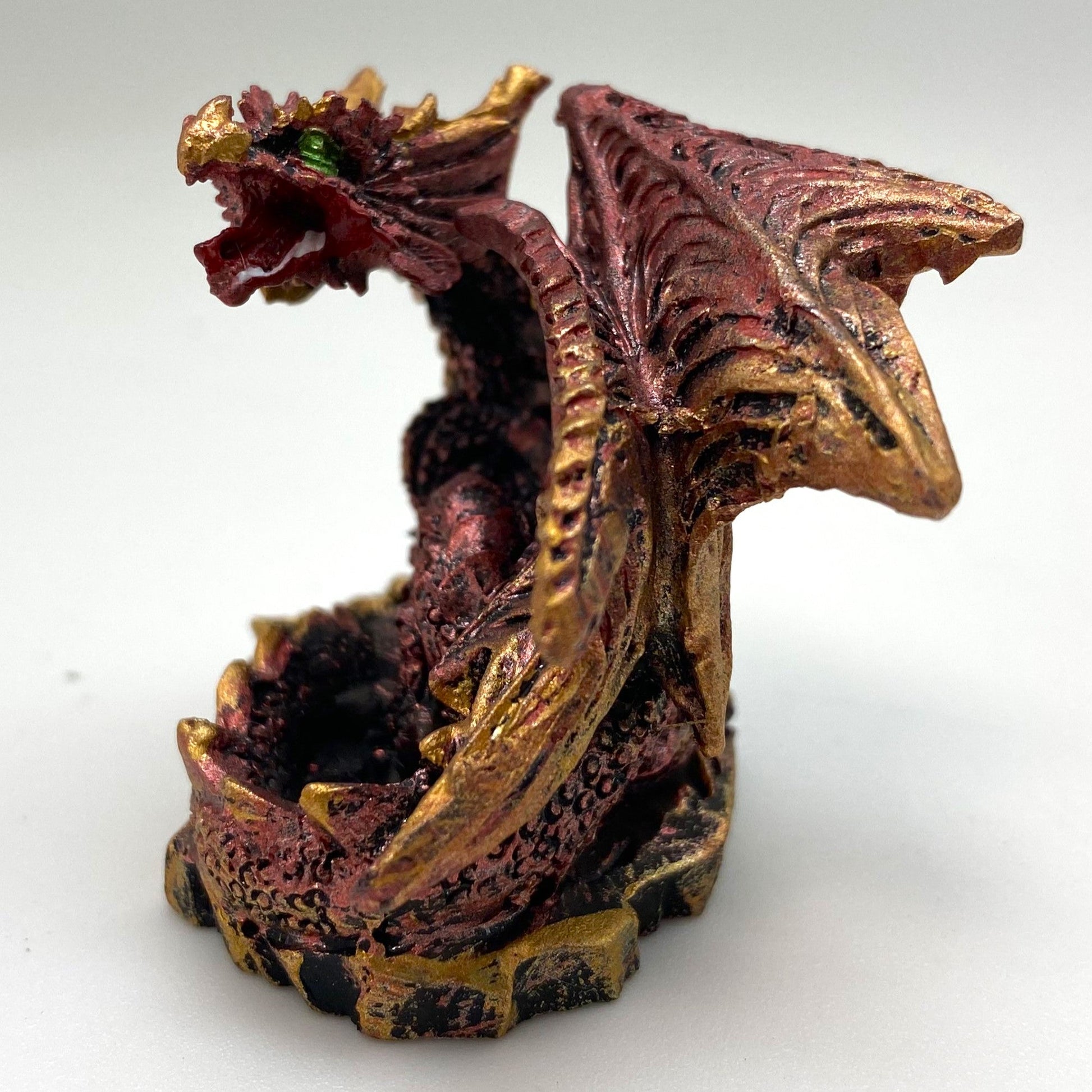 Innenmodell gold pink Drache "liegend" - 50 x 55 mm - Schneekugelhaus
