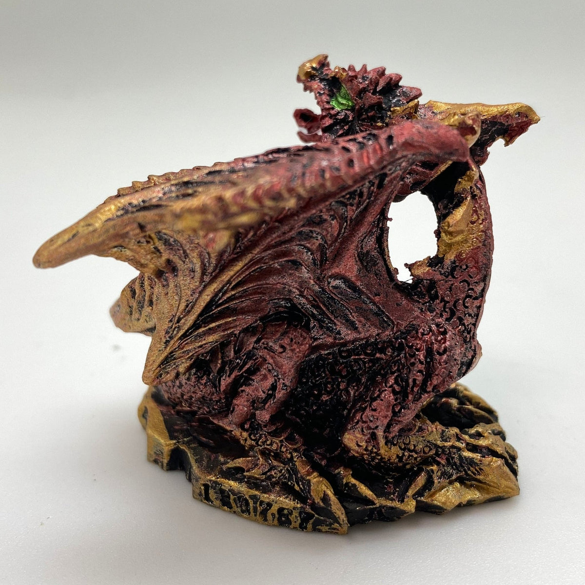 Innenmodell gold pink Drache "liegend" - 50 x 55 mm - Schneekugelhaus
