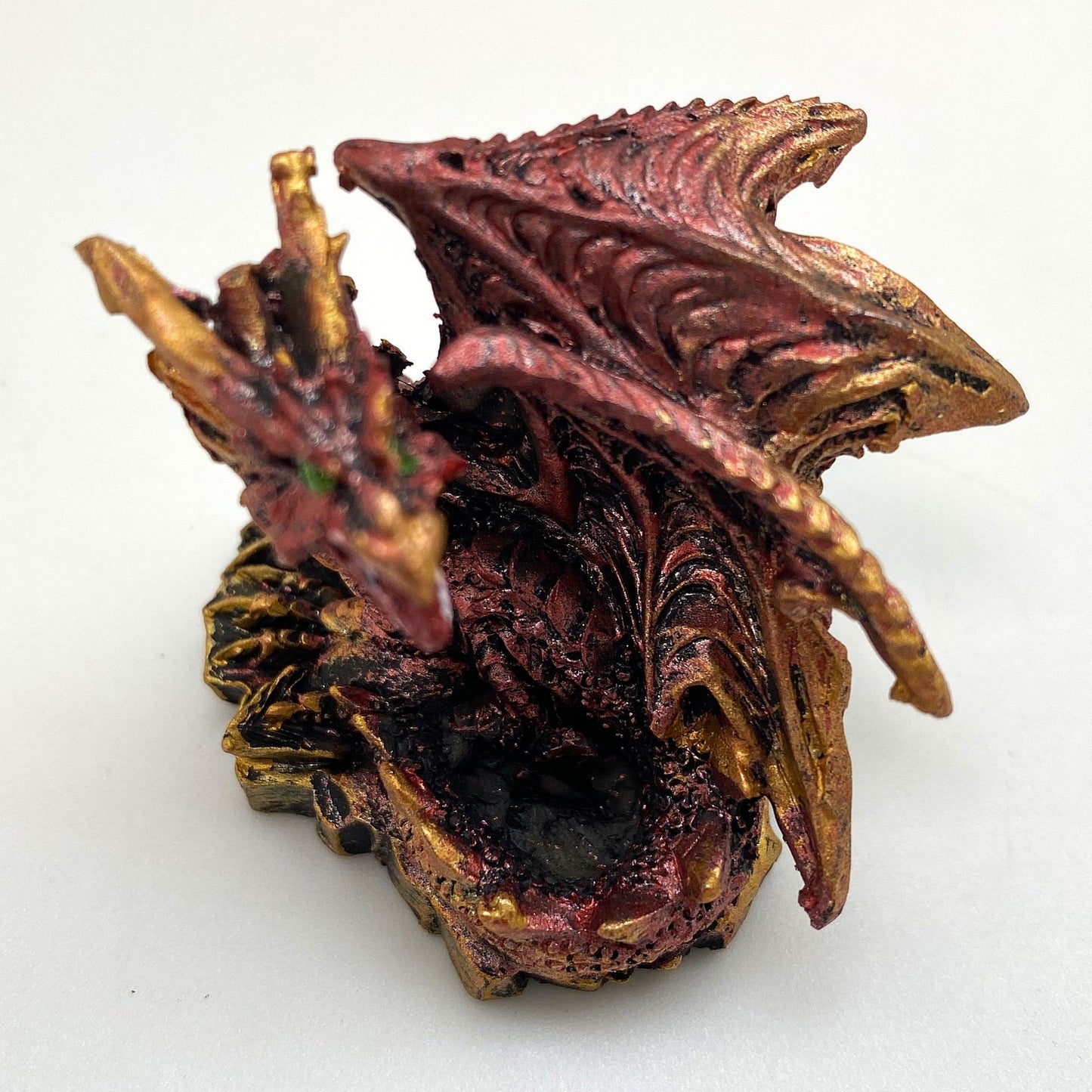 Innenmodell gold pink Drache "liegend" - 50 x 55 mm - Schneekugelhaus