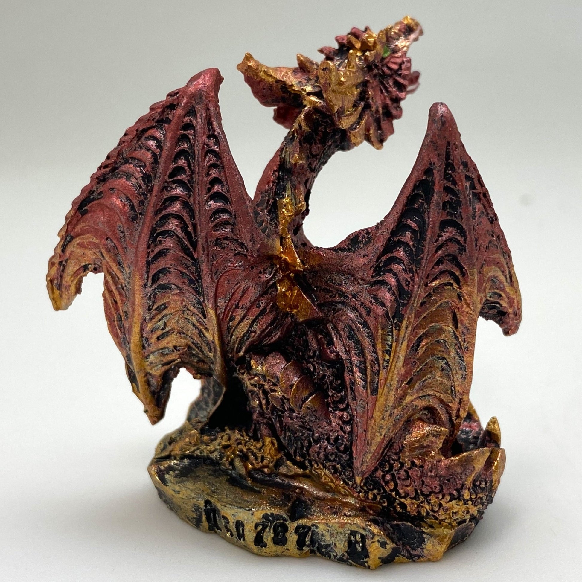 Innenmodell gold pink Drache "schreiend" - 50 x 55 mm - Schneekugelhaus