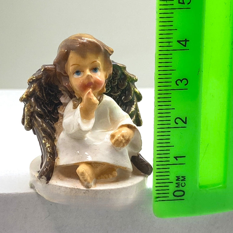 Innenmodell "Weißer Engel nachdenklich" - 40 x 33 mm - Schneekugelhaus