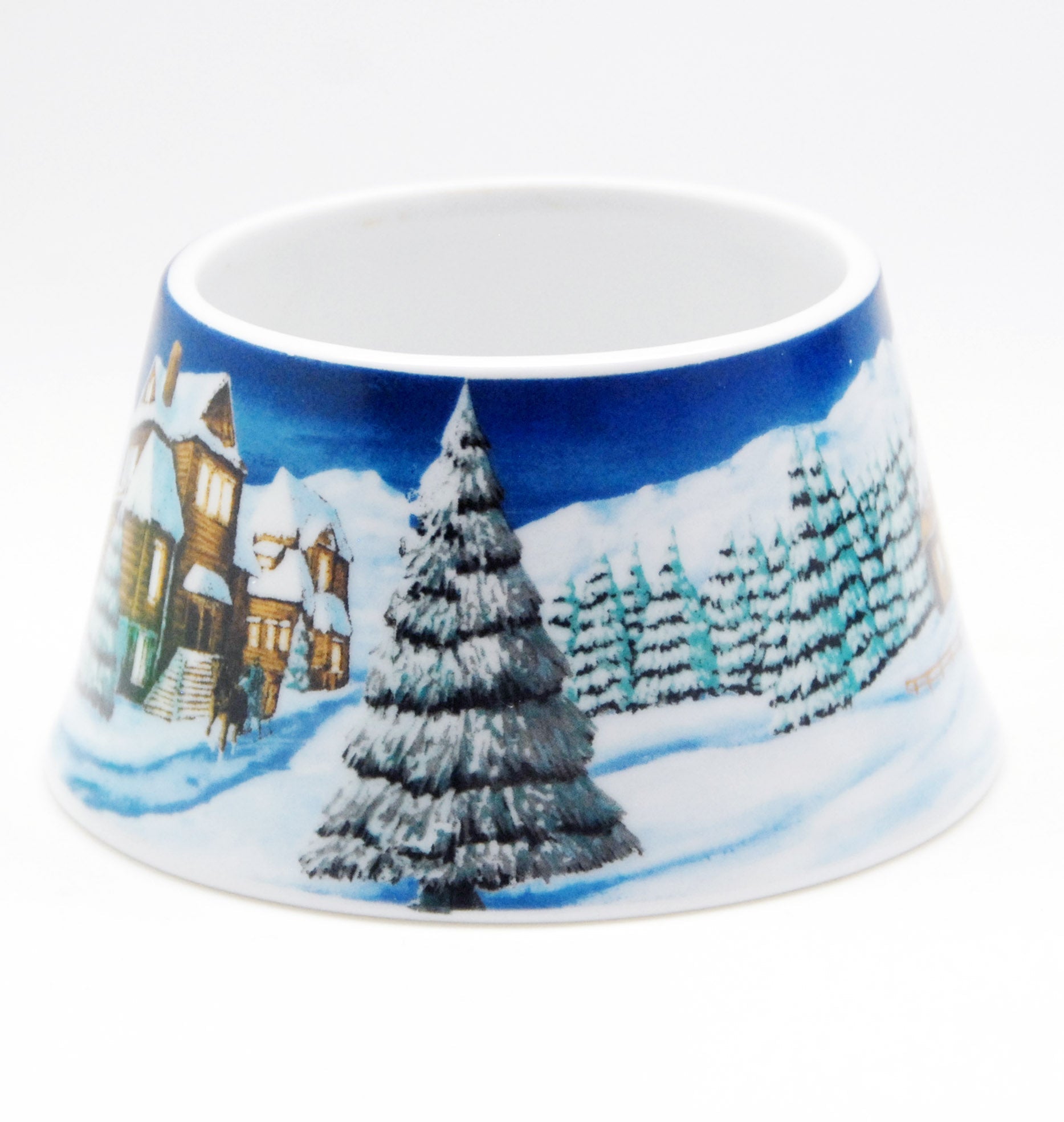 100mm-Do-it-Yourself Schneekugel mit Sockel Winterlandschaft mittelblau für Spieluhr - Schneekugelhaus