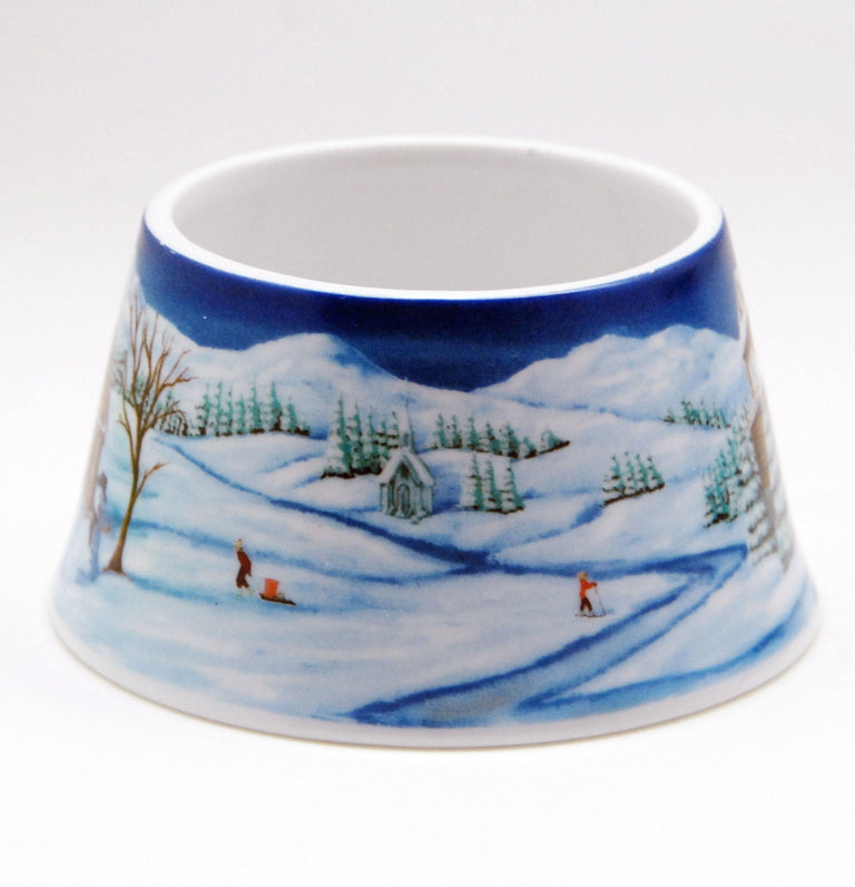 100mm-Do-it-Yourself Schneekugel mit Sockel Winterlandschaft mittelblau für Spieluhr - Schneekugelhaus