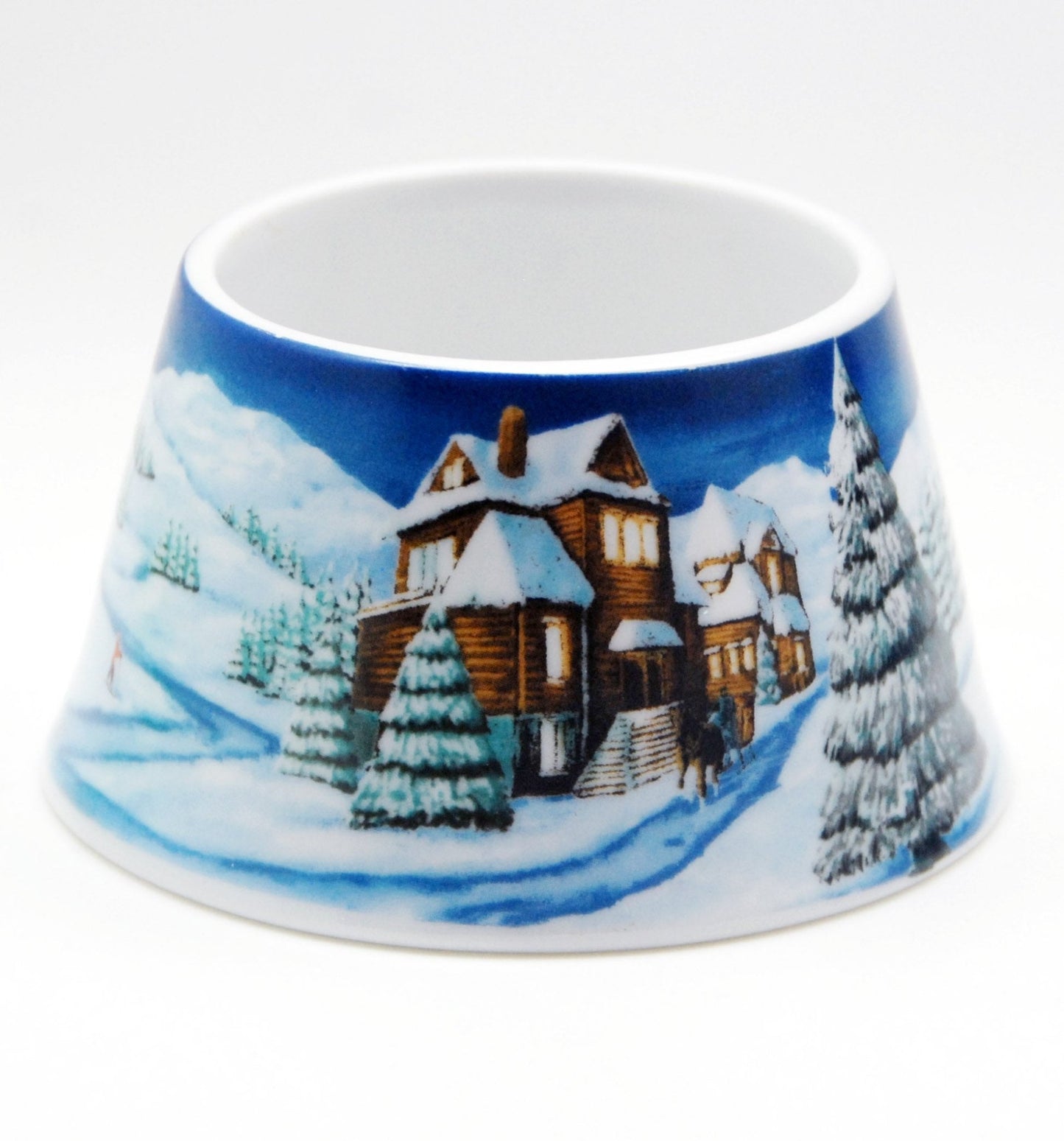 100mm-Do-it-Yourself Schneekugel mit Sockel Winterlandschaft mittelblau für Spieluhr - Schneekugelhaus