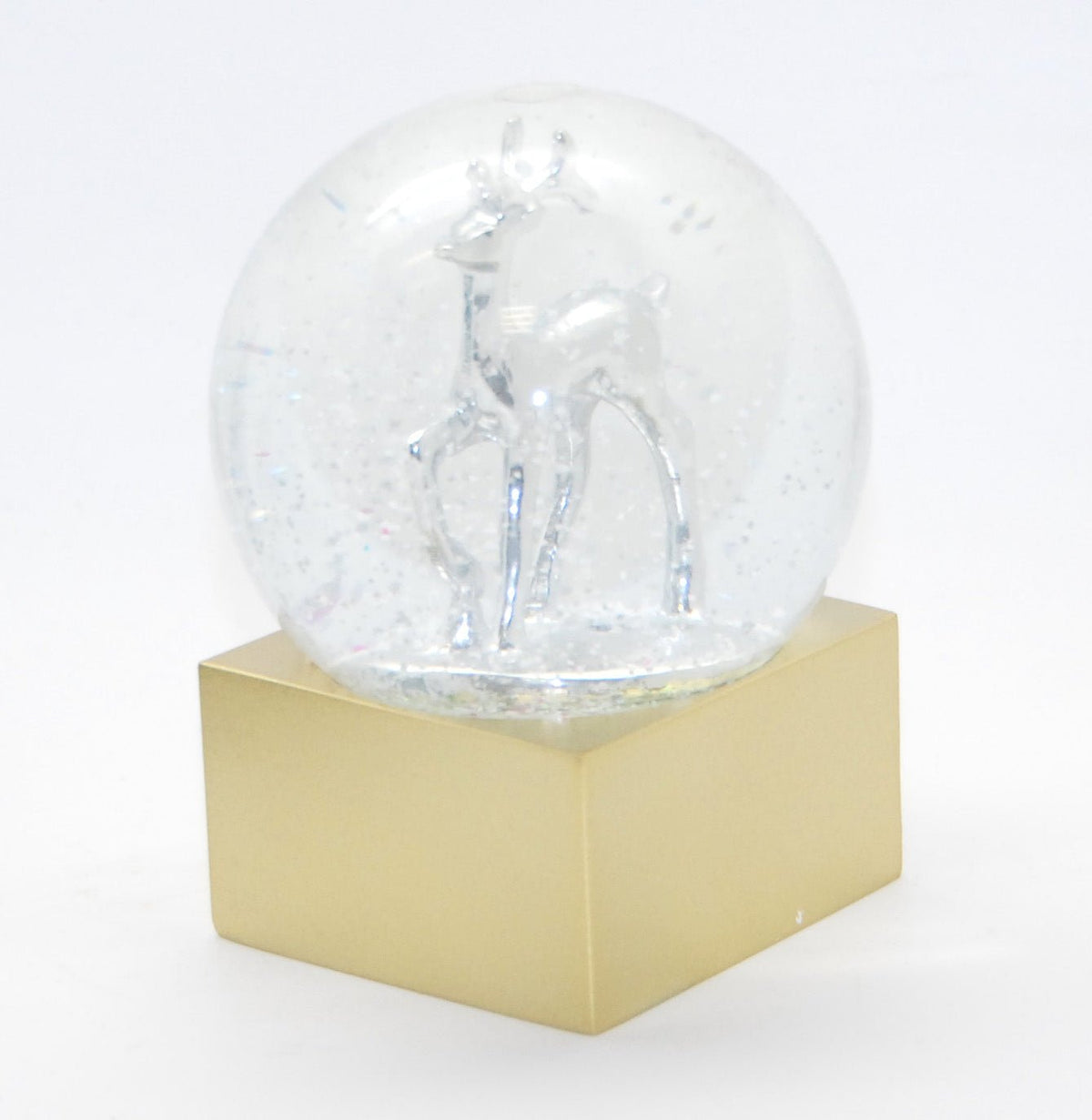 100mm Polyresin Sockel gold eckig für DIY-Schneekugel - Schneekugelhaus
