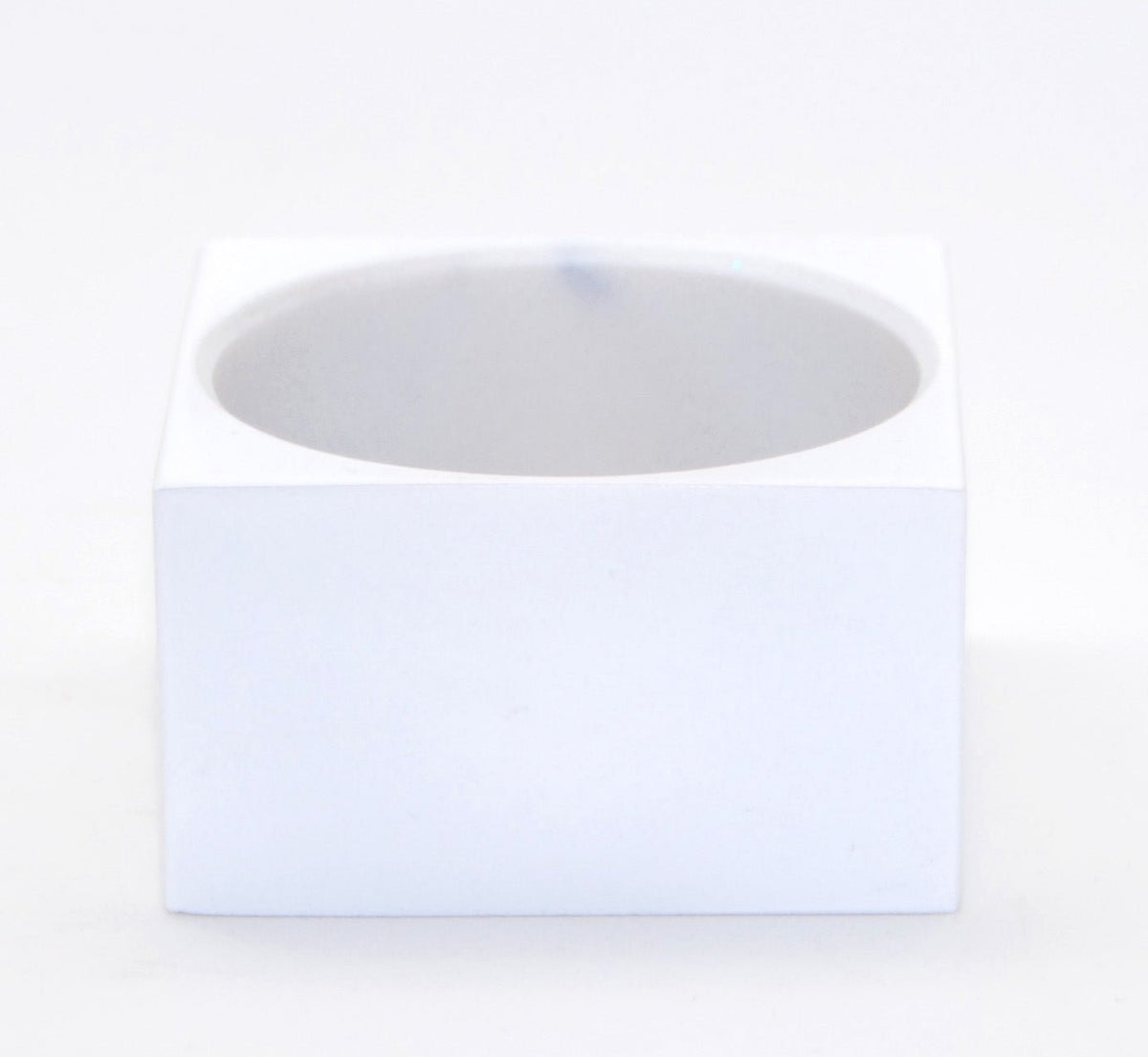 100mm Polyresin Sockel weiß eckig für DIY-Schneekugel - Schneekugelhaus