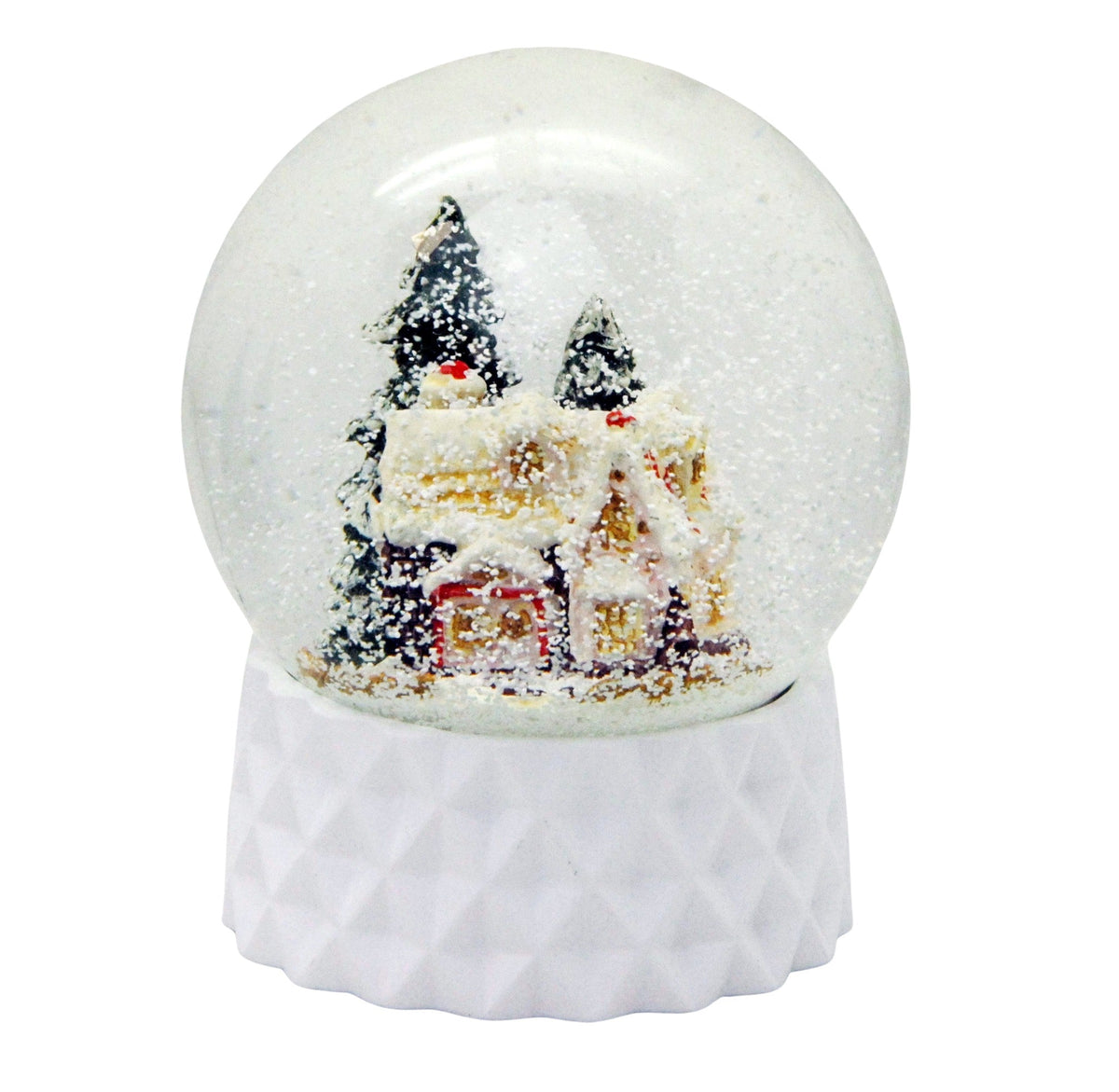 100mm Polyresin Sockel weiß rund kubische Form für DIY-Schneekugel - Schneekugelhaus