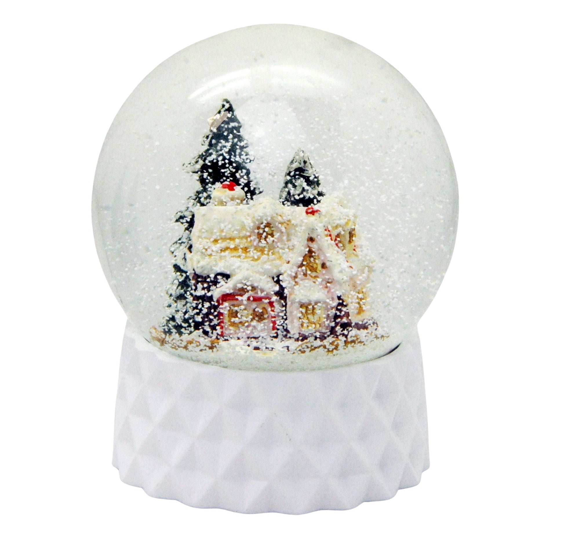 100mm Polyresin Sockel weiß rund kubische Form für DIY-Schneekugel - Schneekugelhaus
