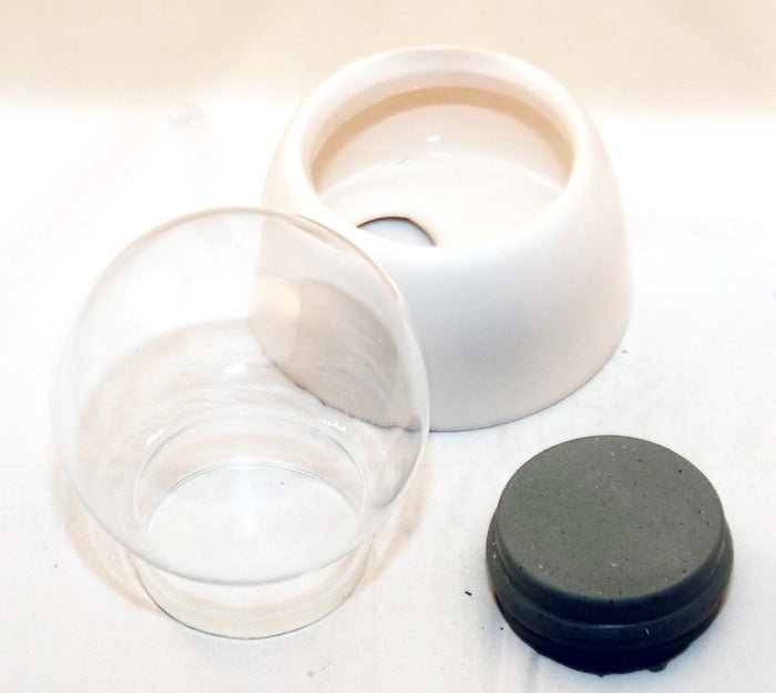 45mm-Do-it-Yourself Schneekugel mit Glas und Porzellan-Sockel Bastelset - Schneekugelhaus
