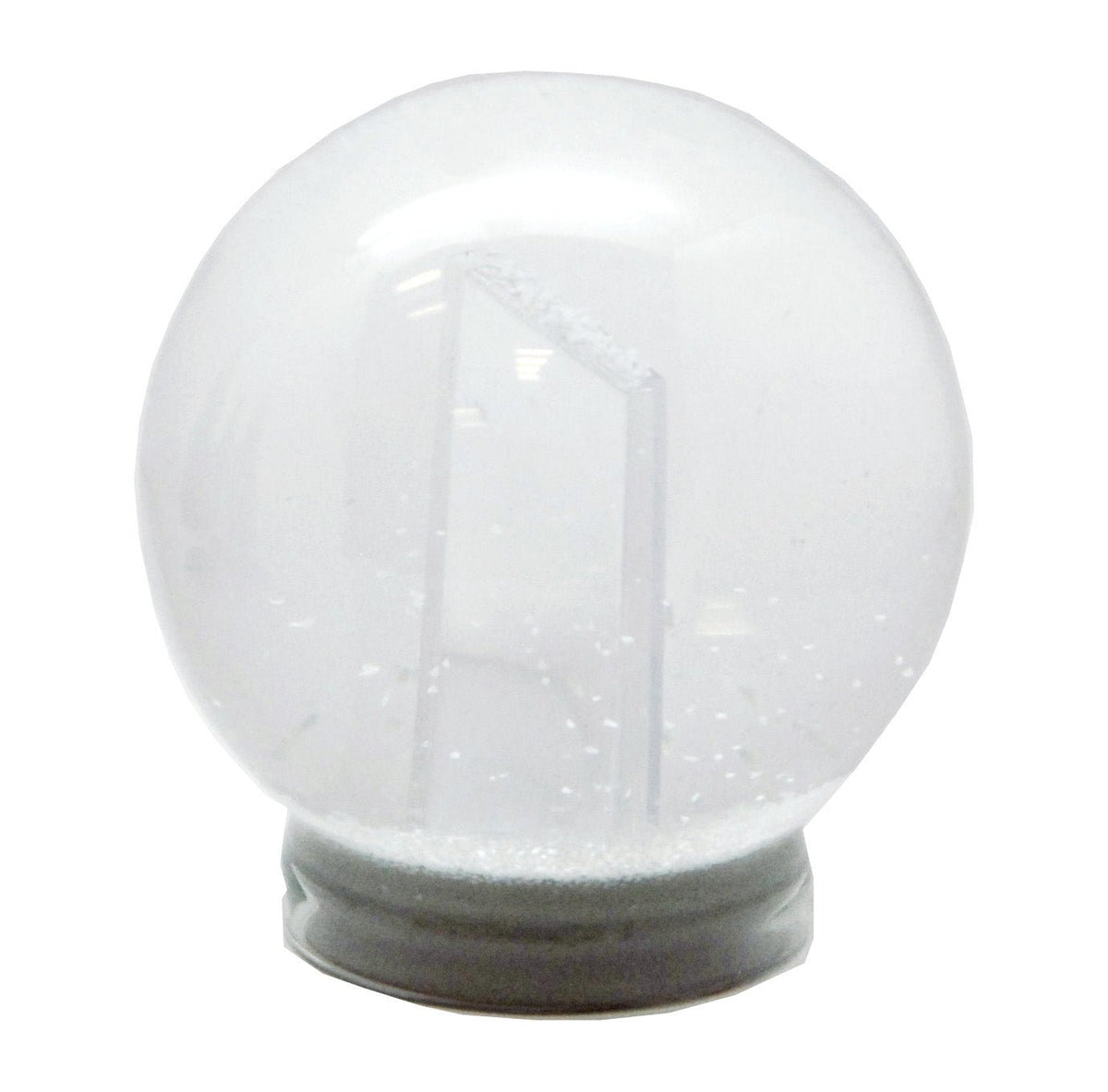Bastelset mit 100mm Glas für DIY-Schneekugel mit Fotoeinsatz mit Polyresin-Sockel schwarz eckig - Schneekugelhaus