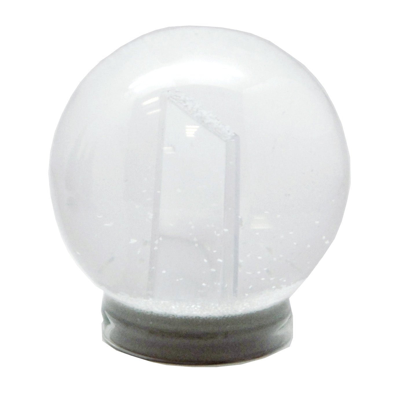 Bastelset mit 100mm Glas für DIY-Schneekugel mit Fotoeinsatz mit Polyresin-Sockel schwarz eckig - Schneekugelhaus