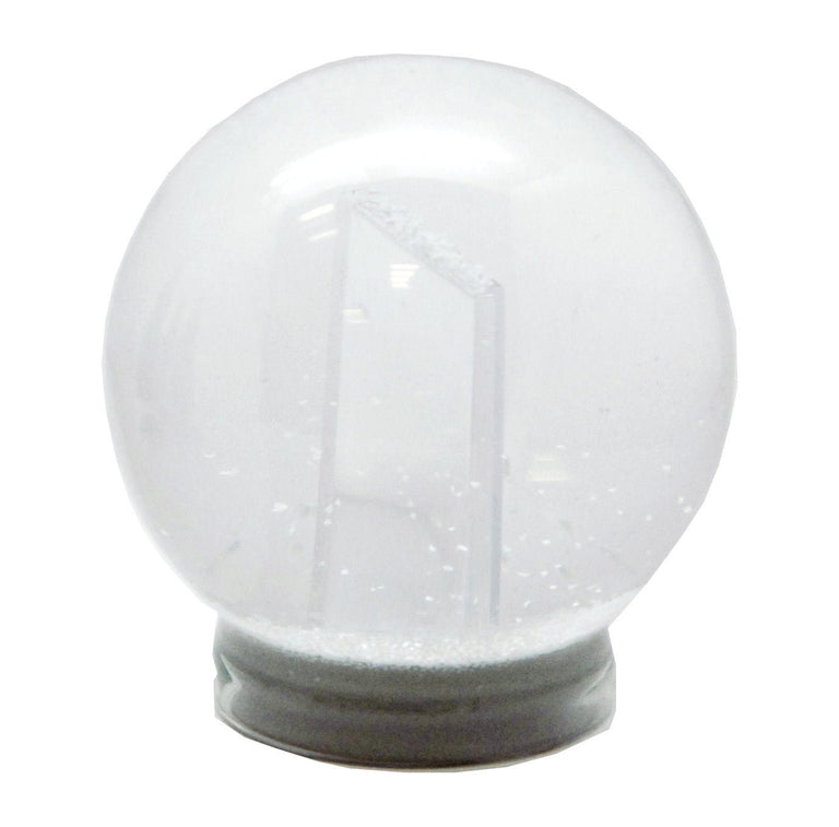 Bastelset mit 100mm Glas für DIY-Schneekugel mit Fotoeinsatz mit Polyresin-Sockel schwarz eckig - Schneekugelhaus